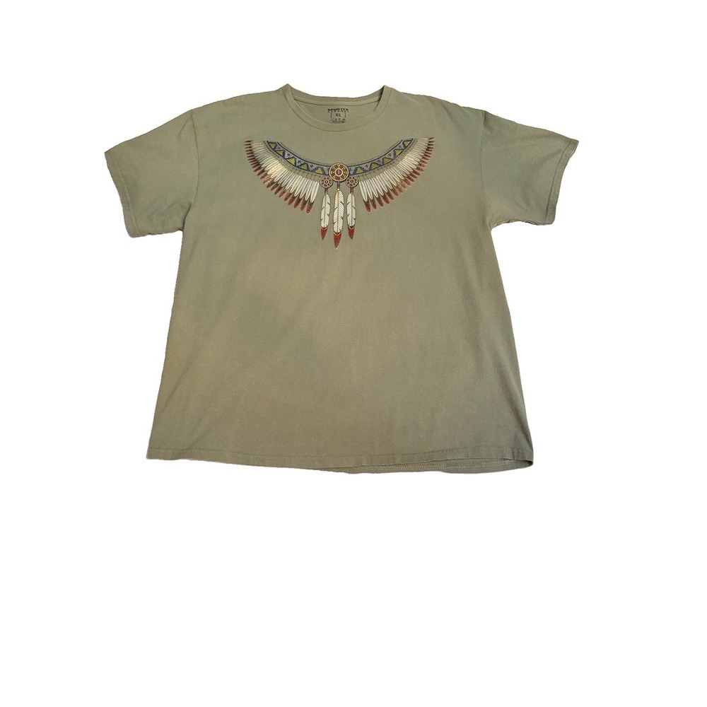 Vtg Sportex Native American T-Shirt Size XL Feather Collar Graphic Southwestern